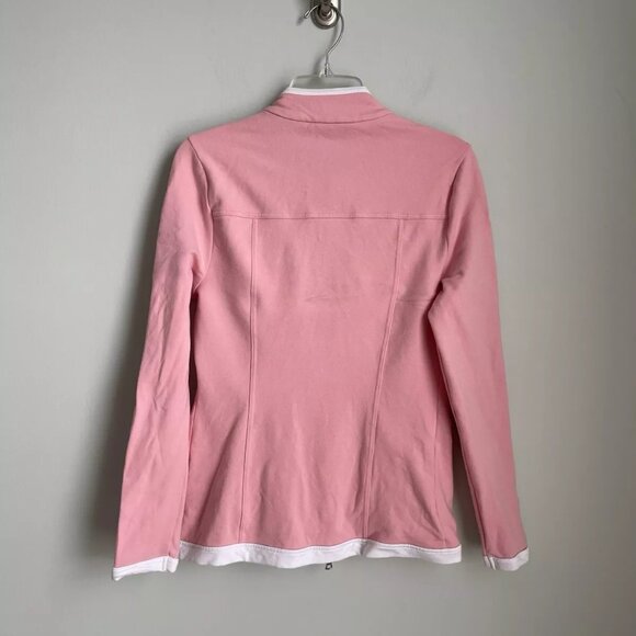 Boston Proper Pink Chic Full Zippered Sport Jacket Zipped Pockets - Picture 3 of 8